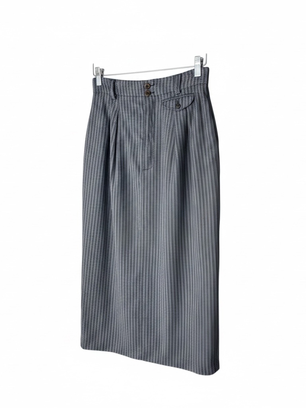 VINTAGE ESPRIT 80s gray striped midi pencil skirt size 5/6